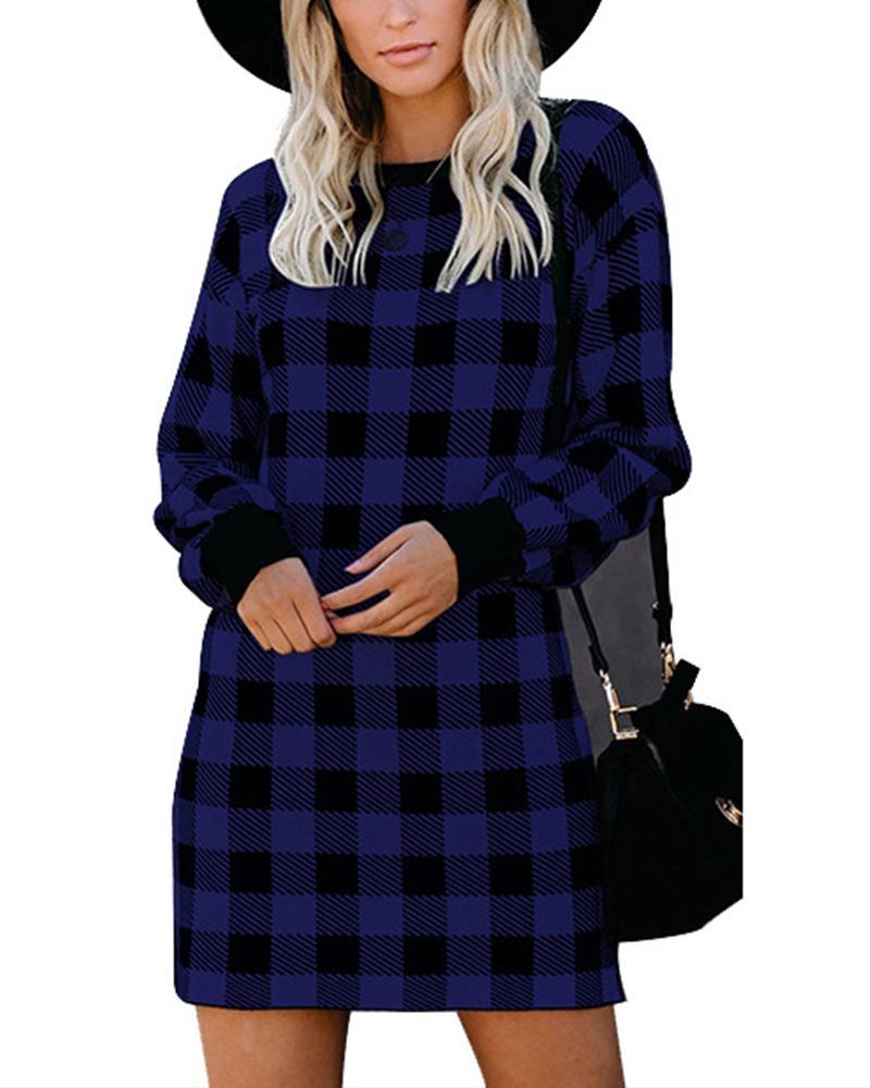 Spring Autumn Plaid Formal Work Women Dress Elegant Long Sleeve Mini Dress Ladies Casual Classic Clothes New Year Dress 210415