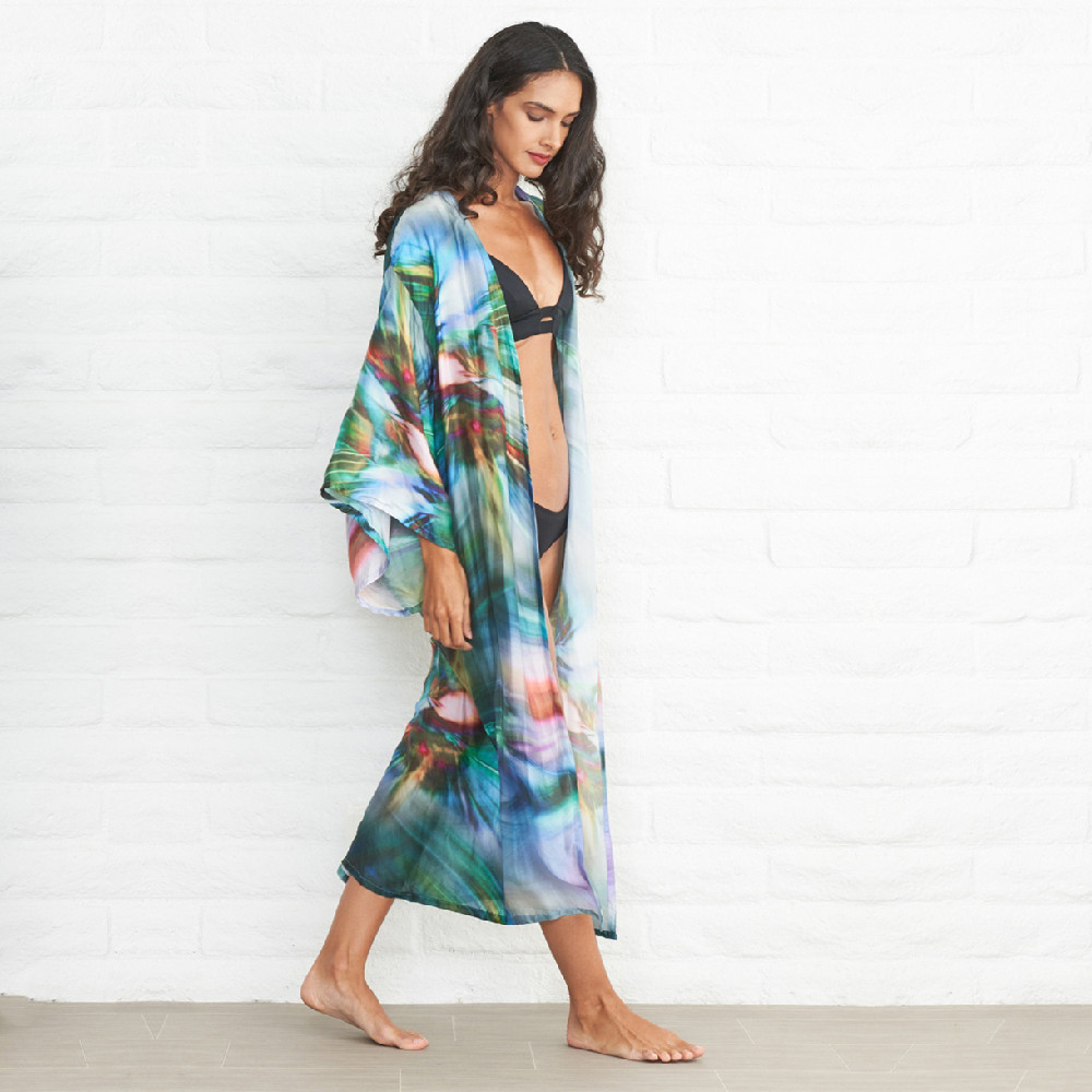 Quick-drying Bohemian Printed Bikini Cover-ups Sexy Summer Beach Dress Tunic Women wear Swimsuit Cover Up Q942 210420