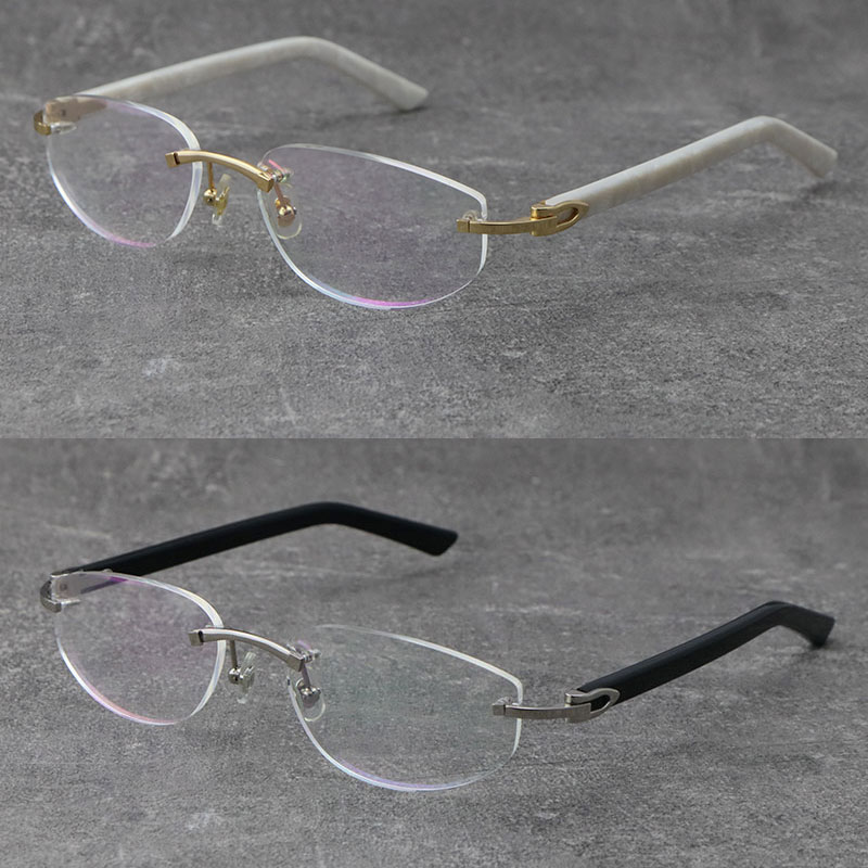 New Fashion Rimless Sunglasses Reading Frames Marbling White Arms Plank Eyeglasses 18K Gold Frame presbyopic Glasses Men Myopic Optical Male and Female Size:57
New Fashion Rimless Sunglasses Reading Frames Marbling White Arms Plank Eyeglasses 18K Gold Frame presbyopic Glasses Men Myopic Optical Male and Female Size:57