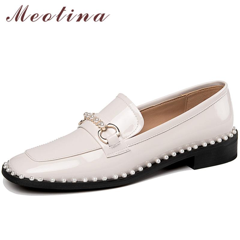 Dress Shoes Meotina Square Toe Women Real Leather Med Heels Pearl Thick Heel Pumps Metal Decoration Ladies Footwear Spring Big Size 43, Black
Dress Shoes Meotina Square Toe Women Real Leather Med Heels Pearl Thick Heel Pumps Metal Decoration Ladies Footwear Spring Big Size 43, Black