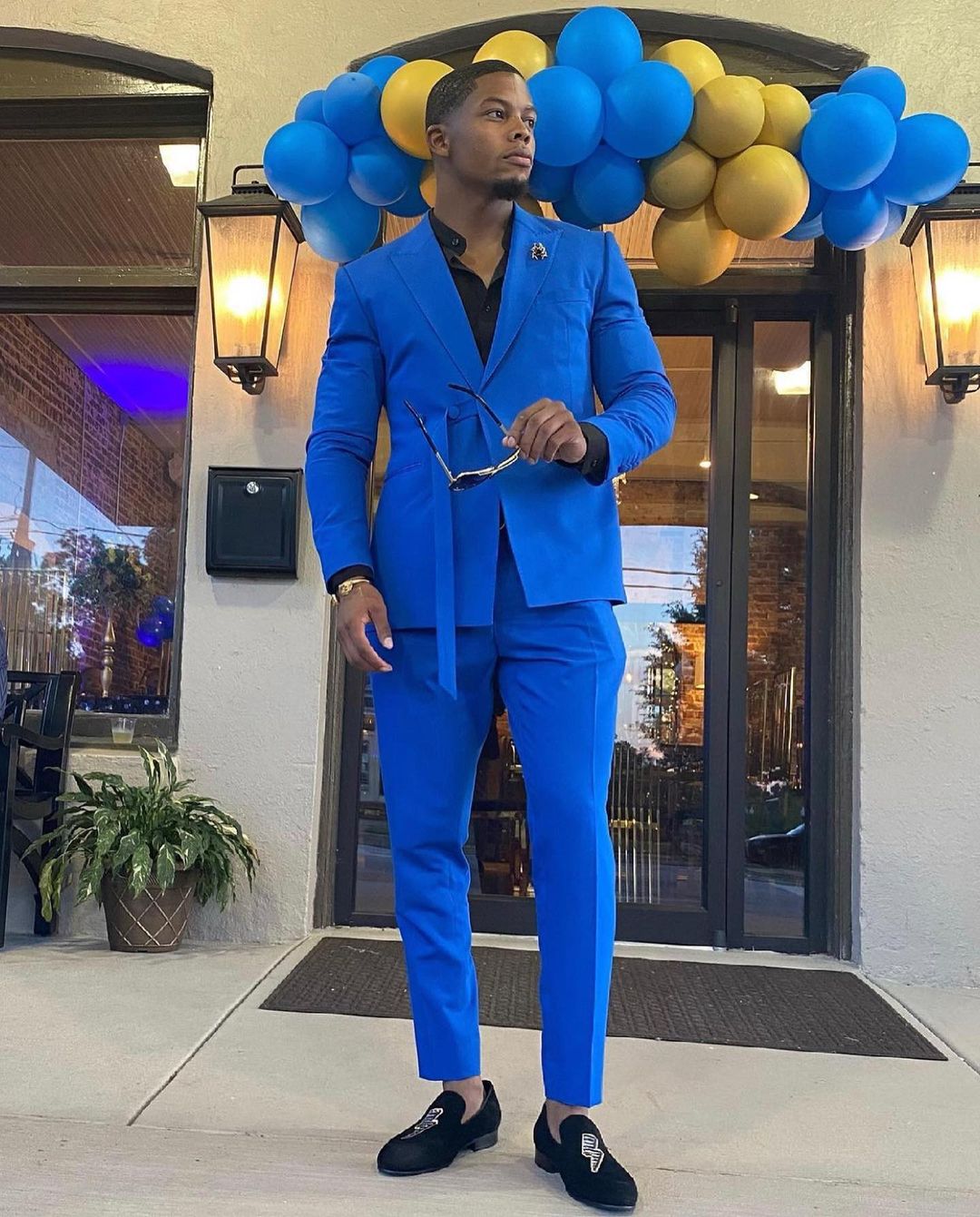 Royal Blue Groom Wedding Tuxedos Slim One Button Pants Suits Mens Prom Party Jacket Coat Formal Outfits 2 Pieces