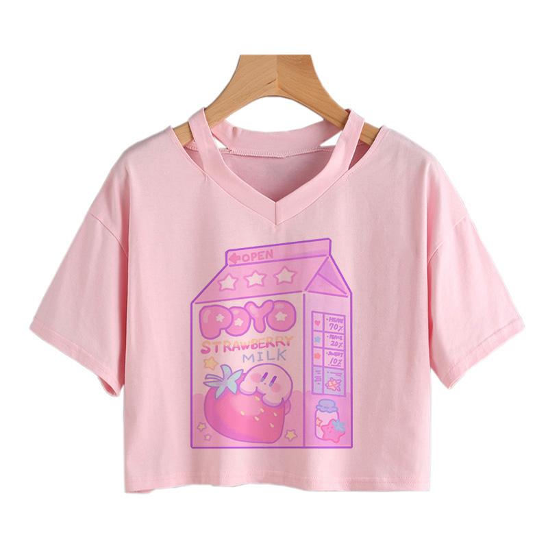 Women' T-Shirt Summer Cute Milk Carton Pattern Tops Aesthetic V-Neck Short Sleeve Shirt Streetwear Vintage Pink Tee, Bai01
Women' T-Shirt Summer Cute Milk Carton Pattern Tops Aesthetic V-Neck Short Sleeve Shirt Streetwear Vintage Pink Tee, Bai01