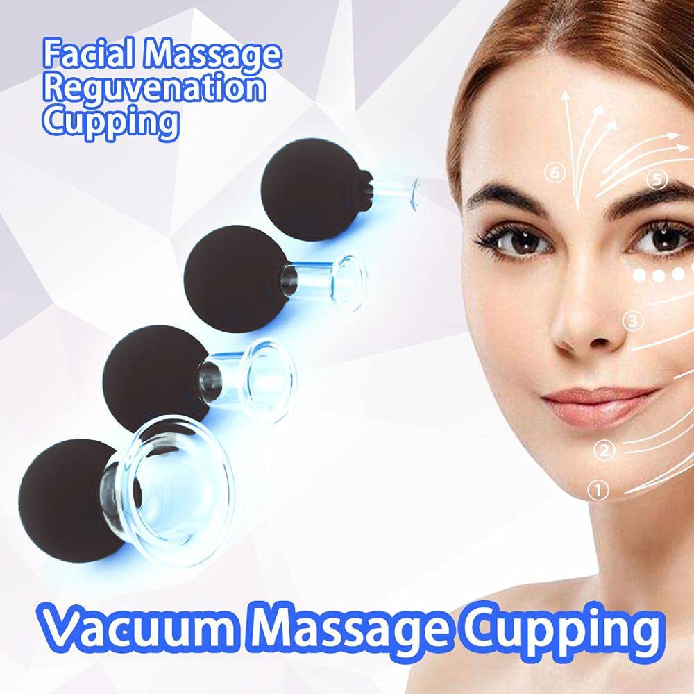 4 Pieces Glass Facial Massage Cupping Therapy Set For Eyes Face and Body Silicone Vacuum Suction Cuppings Anti Cellulite Wrinkle
4 Pieces Glass Facial Massage Cupping Therapy Set For Eyes Face and Body Silicone Vacuum Suction Cuppings Anti Cellulite Wrinkle