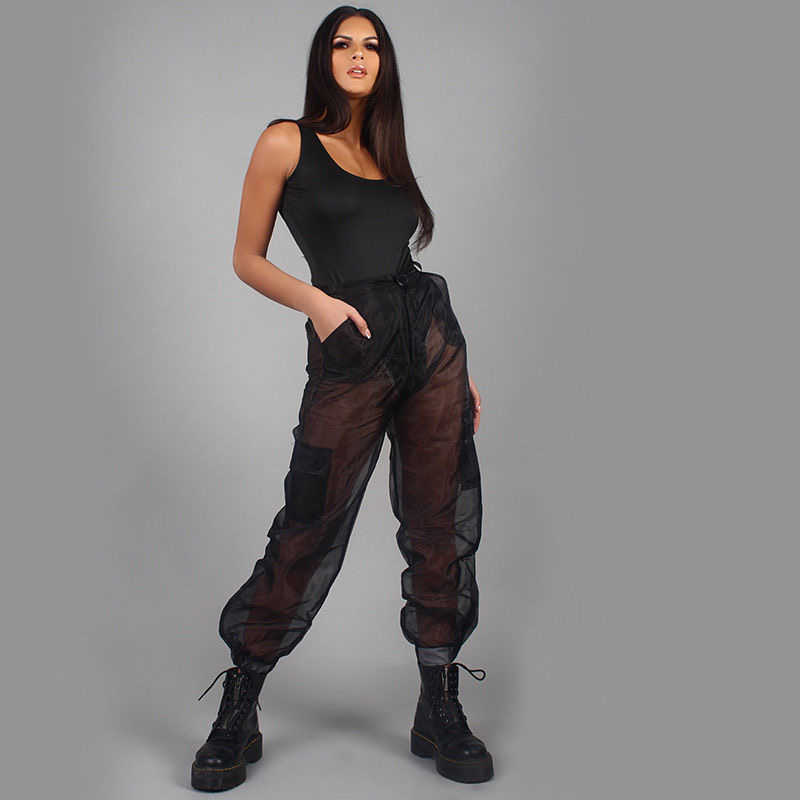 Mesh See-through Hight Waist Cargo Pants Patchwork Sweatpants Black Fashion Summer New Loose Trousers Women Transparent 2021 Q0801, White
Mesh See-through Hight Waist Cargo Pants Patchwork Sweatpants Black Fashion Summer New Loose Trousers Women Transparent 2021 Q0801, White