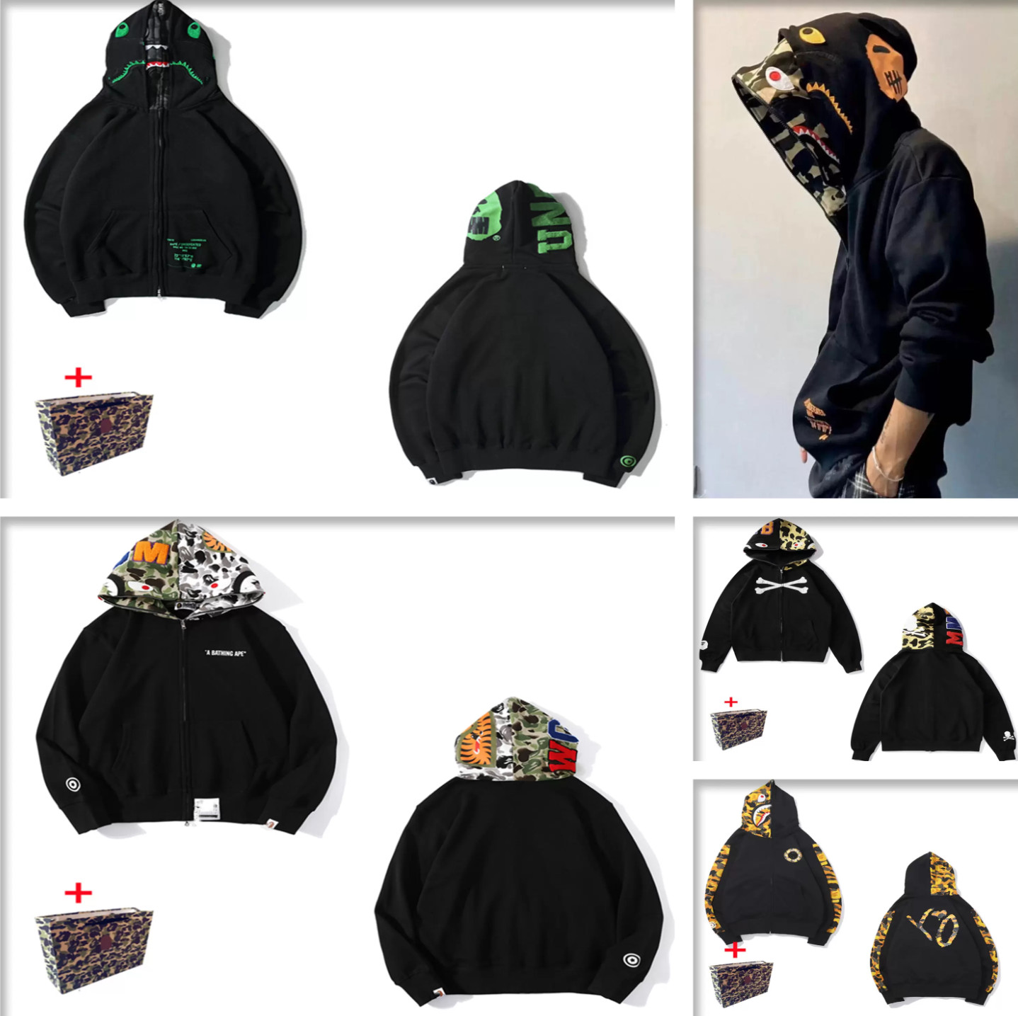 apes men hoodies women's cardigan Hooded sweater zipper jacket shark starry sky luminous camouflage Bring tote bag M-3XL, Black
apes men hoodies women's cardigan Hooded sweater zipper jacket shark starry sky luminous camouflage Bring tote bag M-3XL, Black