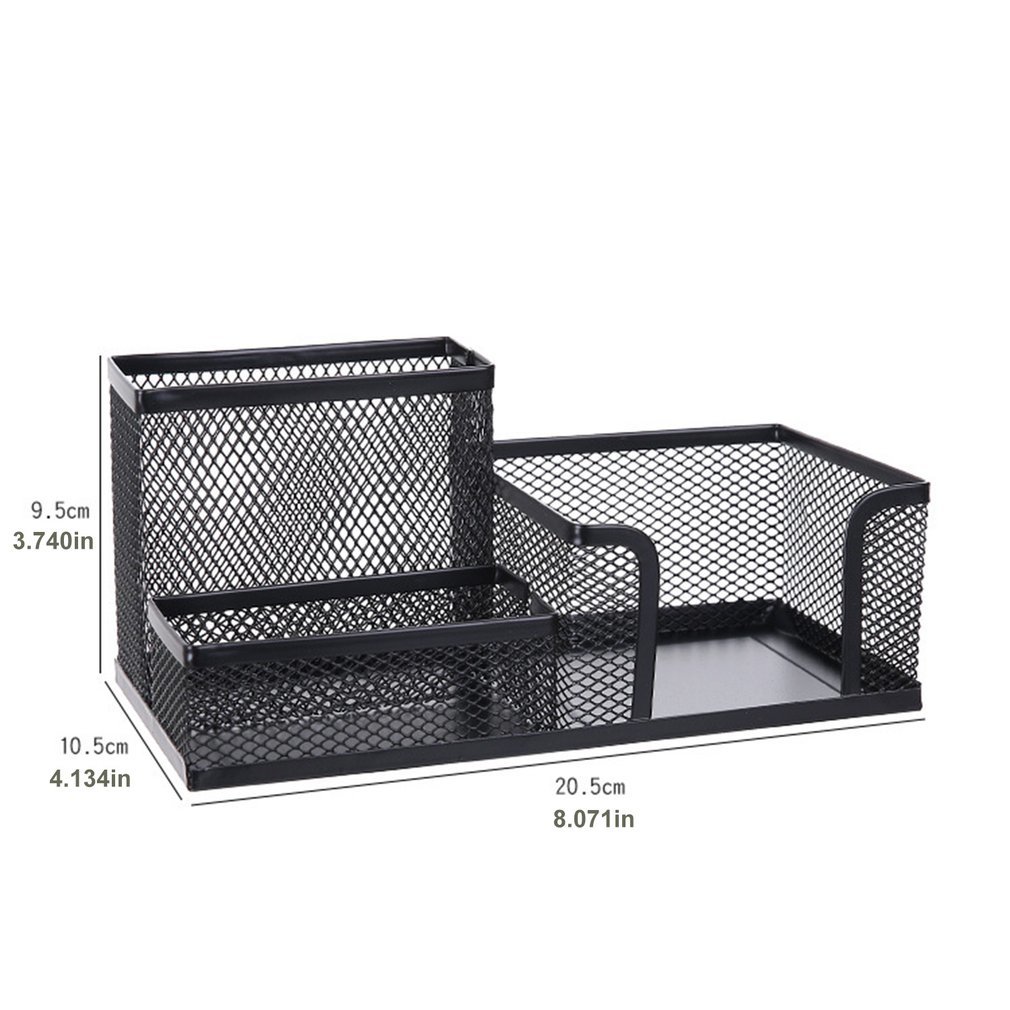 Pen Holder Creative Metal Iron Three Storage Pen holder Student stationery Desktop Office Storage