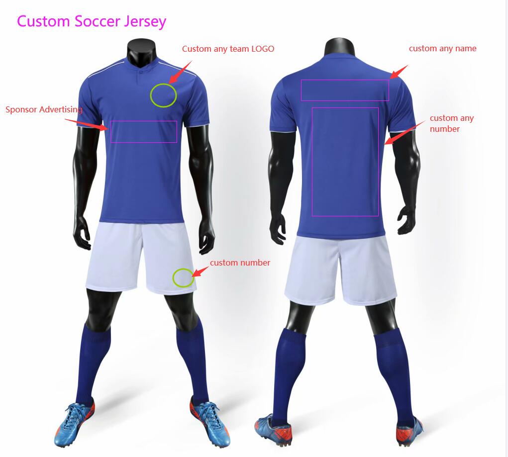 Custom Team Kids+Adult Blue Soccer Jersey Uniform Sports Personalized Shirts with Shorts-Printed Design Name and Number 8052-8810-4, Blue white
Custom Team Kids+Adult Blue Soccer Jersey Uniform Sports Personalized Shirts with Shorts-Printed Design Name and Number 8052-8810-4, Blue white