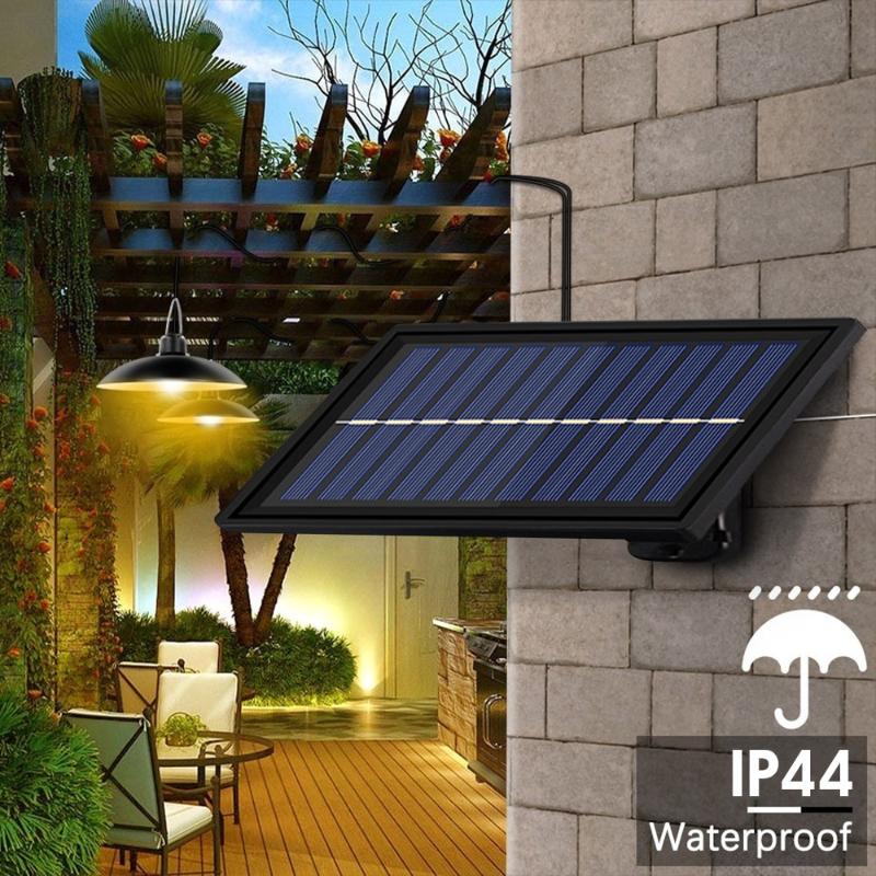 Solar Pendant Lamp Outdoor/Indoor 3M Cable Powered Hanging Shed Lights With Remote Control For Sheds Yards Garden Outdoor Wall Lamps