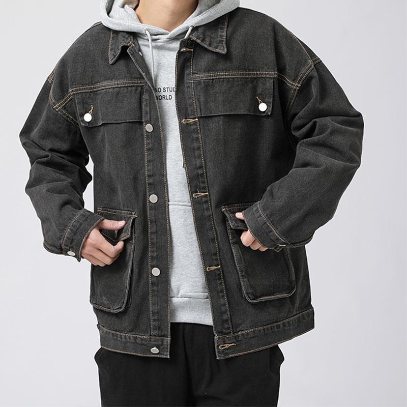 Fashion Jeans Cotton 2021 Jackets Men's Loose Outsidewear Spring Autumn Korean Coats Vintage Streetwear Denim Casual Tops