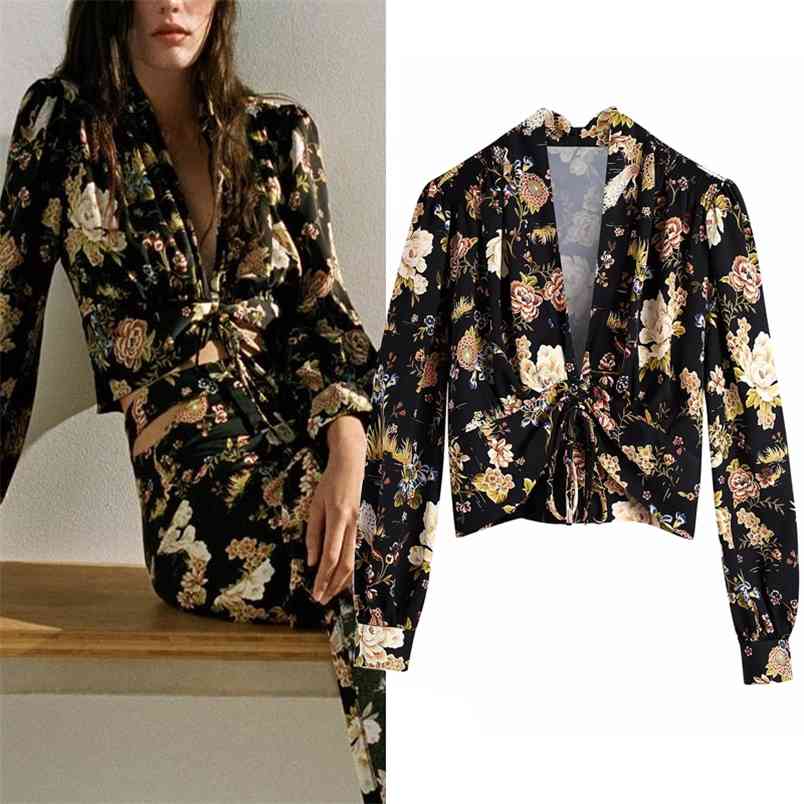 Top Black Printed Crop Women Vintage Deep V Neck Long Sleeve Blouse Hem Ruched Adjustable Tied Casual Ladies Blouses 210519, Print
Top Black Printed Crop Women Vintage Deep V Neck Long Sleeve Blouse Hem Ruched Adjustable Tied Casual Ladies Blouses 210519, Print
