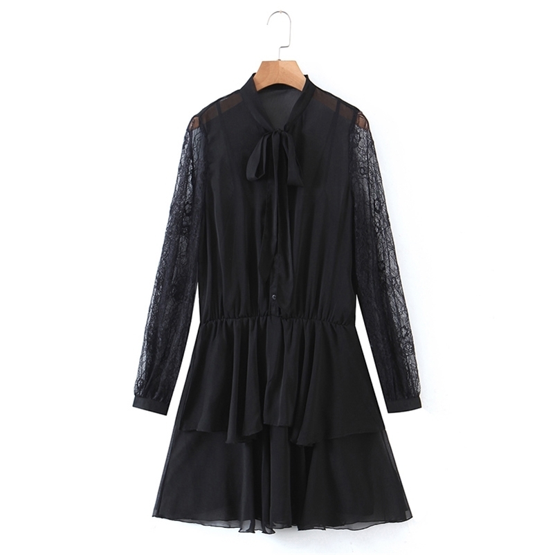 Elegant lace Long Sleeve Spring Summer Dress Casual Slim Chiffon A Line Women Vintage Party Midi Vestidos 210524, Black
Elegant lace Long Sleeve Spring Summer Dress Casual Slim Chiffon A Line Women Vintage Party Midi Vestidos 210524, Black
