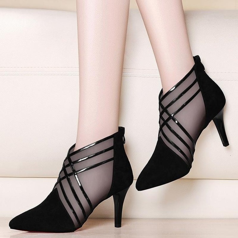 Boots GOOHOJIO Autumn Ankle Zipper Woman Shoes Breathable Pointed Women Fashion Suede Mesh Female High Heels PUGS, Gray
Boots GOOHOJIO Autumn Ankle Zipper Woman Shoes Breathable Pointed Women Fashion Suede Mesh Female High Heels PUGS, Gray