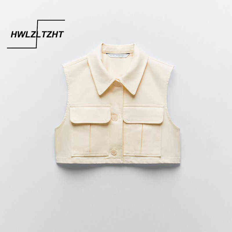 HWLZLTZHT Summer Lapel Vest Women Thin Loose Waistcoat Single Breasted Sleeveless Blazer Feminino Short Slim Jacket Femme 211120