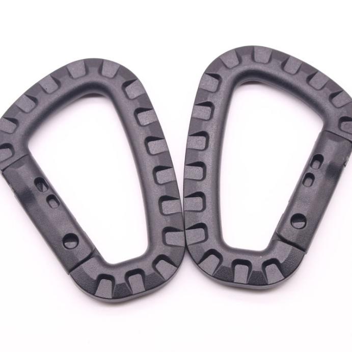 2021 High quality D Shape 200LB Mountaineering Buckle Snap Clip Plastic Steel Climbing Carabiner Hanging Keychain Hook
