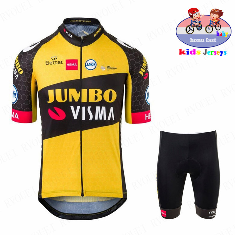 Jumbo Visma 2021 Kid Cycling Jersey Set Breathable Shorts Fluorescent Green Children Bike Clothing Boy Girls Summer Bicycle Wear X0503
Jumbo Visma 2021 Kid Cycling Jersey Set Breathable Shorts Fluorescent Green Children Bike Clothing Boy Girls Summer Bicycle Wear X0503