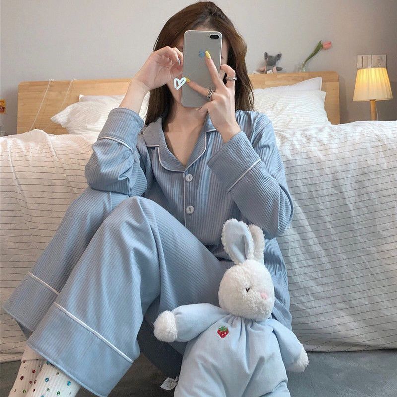 Wonder Pajamas Long Sleeve Sleep Tops Cotton Women Two Piece Set Pijamas Loungewear Spring Pyjama Femme Sets 210510