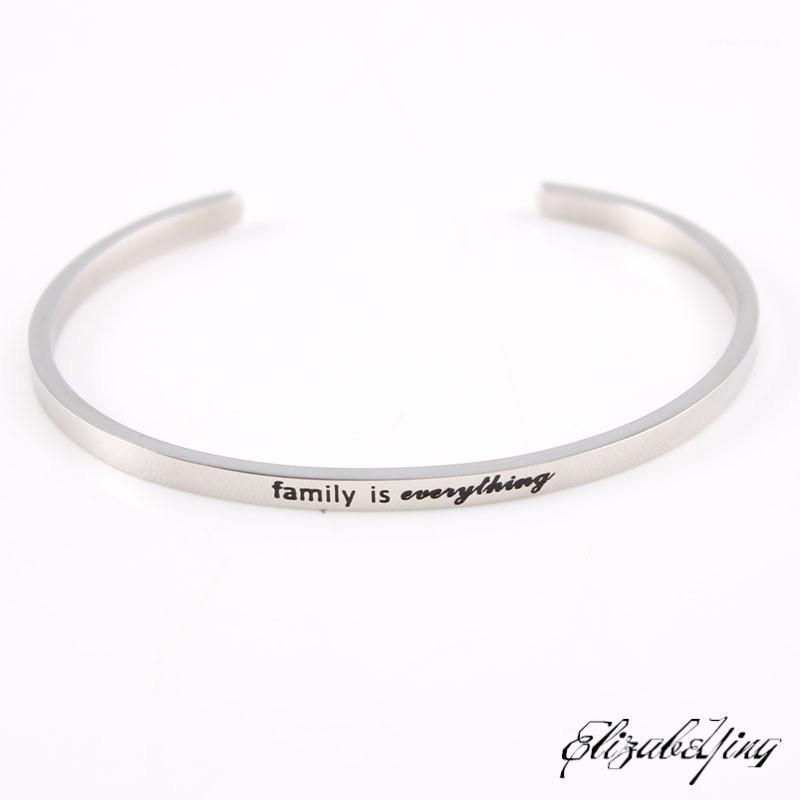 Silver 316L Stainless Steel Inspirational Bangle "family Is Everthing" Engraved Mantra Bracelet For Lovers Jewelry
Silver 316L Stainless Steel Inspirational Bangle "family Is Everthing" Engraved Mantra Bracelet For Lovers Jewelry