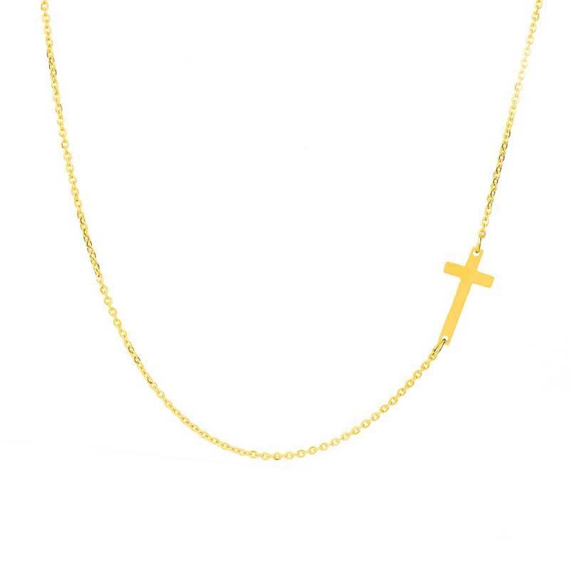 Chokers Exquisite And Charming Mini CZ Cross Sideways Thin Chain Ladies Gold Silver Simple Fashion Necklace