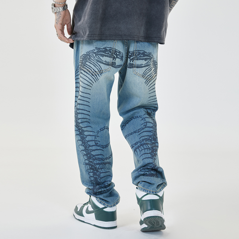 Pattern Print Retro Jeans Pants Mens Streetwear Ripped Straight Washed Casual Denim Trousers, Black
Pattern Print Retro Jeans Pants Mens Streetwear Ripped Straight Washed Casual Denim Trousers, Black