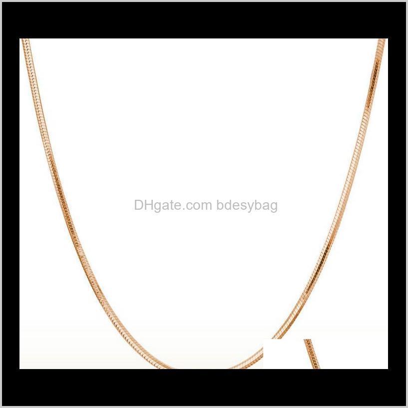 Chains & Pendants 18" 45Cm 1.2Mm 18K Rose Gold Snake Chain Necklace 925 Sterling Sier Plated Link Necklaces For Diy Jewelry Drop Delivery 20
Chains & Pendants 18" 45Cm 1.2Mm 18K Rose Gold Snake Chain Necklace 925 Sterling Sier Plated Link Necklaces For Diy Jewelry Drop Delivery 20