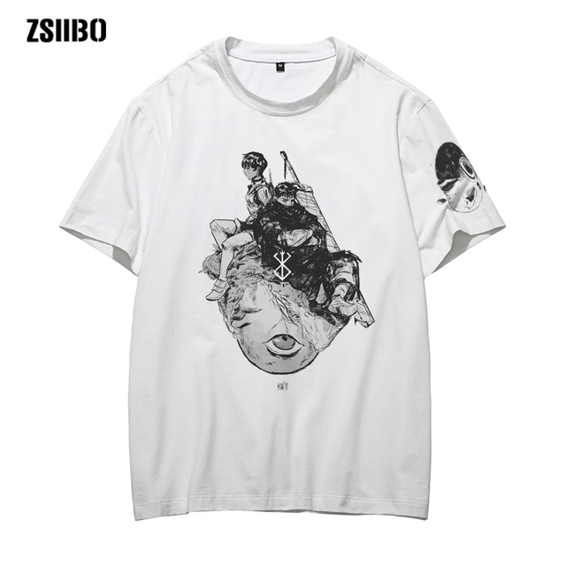 Harajuku Japanese Anime Berserker print T shirt Graphic Top Tees Cartoon Streetwear Man in bearskin T-shirt Men off white clothes, White;black
Harajuku Japanese Anime Berserker print T shirt Graphic Top Tees Cartoon Streetwear Man in bearskin T-shirt Men off white clothes, White;black