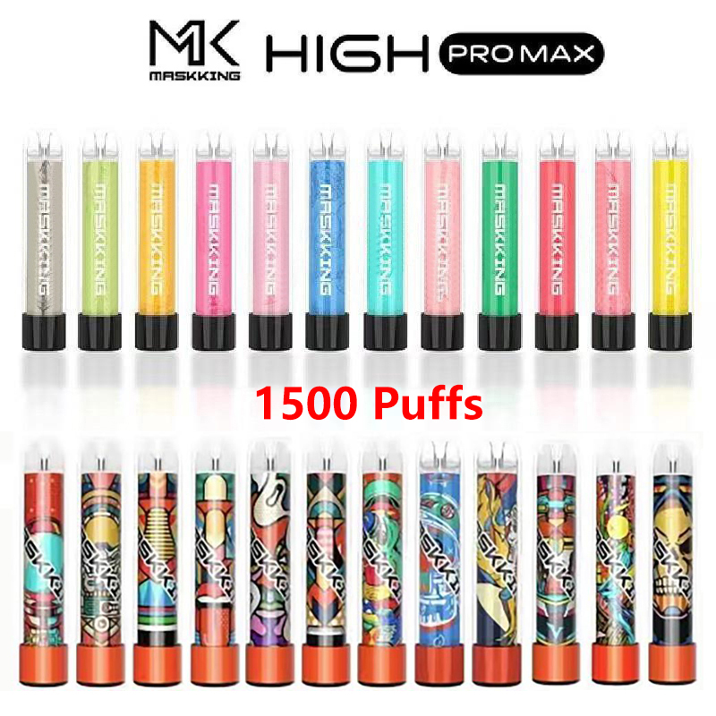 MK Maskking High Pro Max Disposable Electronic Cigarettes 1500 Puffs Pod Device Vape Pen Large Vapor E Cigs 13 Colors
MK Maskking High Pro Max Disposable Electronic Cigarettes 1500 Puffs Pod Device Vape Pen Large Vapor E Cigs 13 Colors