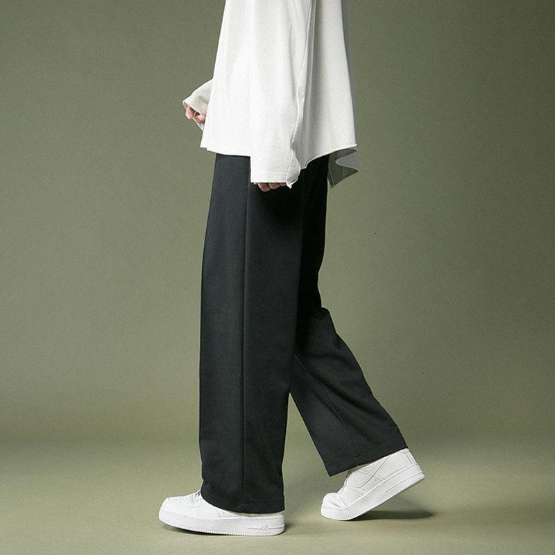 Spring Summer Wide-leg Pants Men's Fashion Black Gray Sweatpants Men Streetwear Loose Straight Joggers Track Mens Trousers