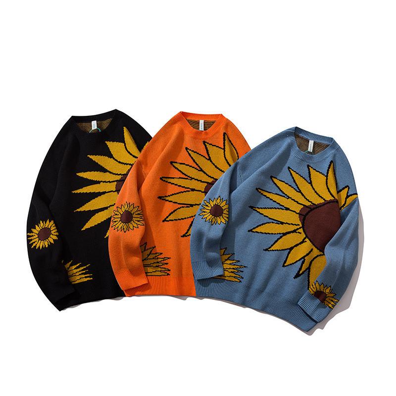 Men's Sweaters Sunflower Pattern Knitted Sweater Mens 2021 Autumn Hip Hop Streetwear Harajuku Crewneck Pullover Vintage Cold Blouse, Blue
Men's Sweaters Sunflower Pattern Knitted Sweater Mens 2021 Autumn Hip Hop Streetwear Harajuku Crewneck Pullover Vintage Cold Blouse, Blue