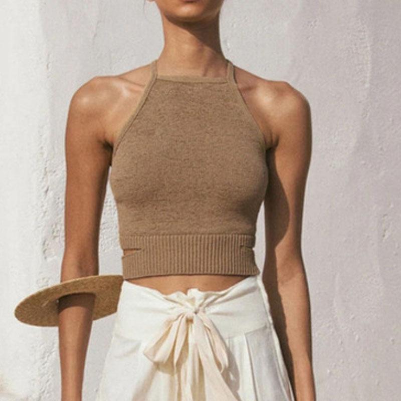 Women' Tanks & Camis Cross Bandage Knit Tops For Women Luxury Design Sleeveless Backless Ladies Knitted Crop Top
Women' Tanks & Camis Cross Bandage Knit Tops For Women Luxury Design Sleeveless Backless Ladies Knitted Crop Top