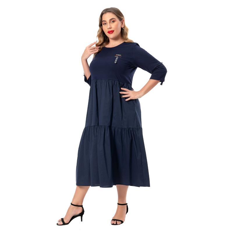 Plus Size Dresses Spring Women Mid Calf Dress Solid Color O Neck Long For Female Clothing High Quality Casual Outerwear Coat F9313, Black
Plus Size Dresses Spring Women Mid Calf Dress Solid Color O Neck Long For Female Clothing High Quality Casual Outerwear Coat F9313, Black