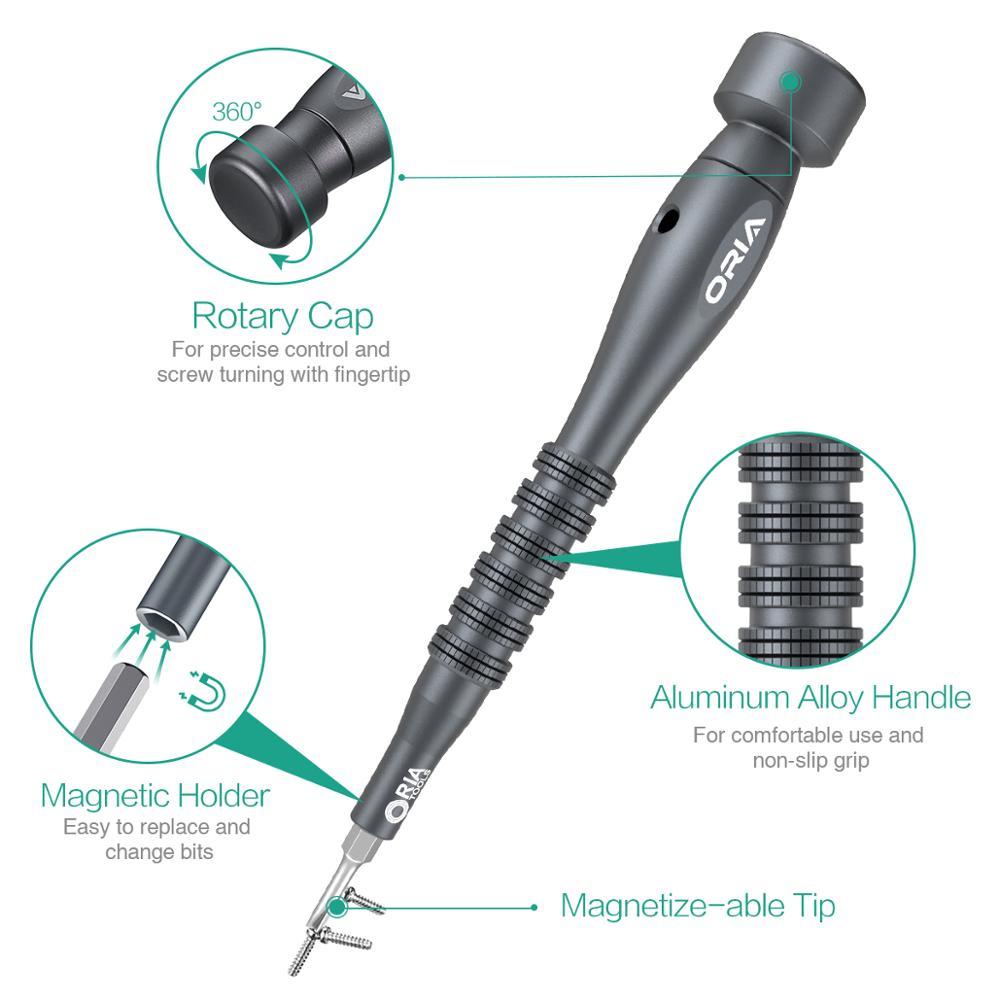 Oria 69 in a screwdriver set of tools repair magnetic driver precision set with double layer aluminum handle