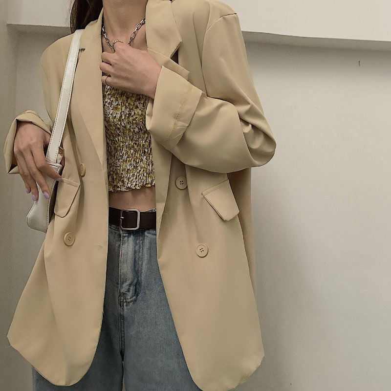 Office Lady Thin Sunscreen Women Solid Coats OL Summer Slim Loose Tops Streetwear Brief All Match Blazers 210421