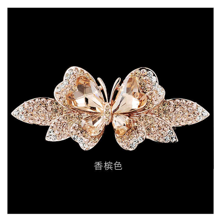 Hair Jewelry Accessories Small Crystal Pin Exquisite Spring Clip Korean Temperament Mother's Bow Grip