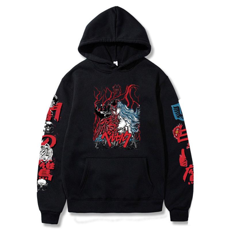 Men's Hoodies & Sweatshirts Japanese Anime Berserk Hip Hop Unisex Long Sleeve Streetwear Gothic Guts Griffith Cool Cartoon Men Hooded, Black
Men's Hoodies & Sweatshirts Japanese Anime Berserk Hip Hop Unisex Long Sleeve Streetwear Gothic Guts Griffith Cool Cartoon Men Hooded, Black