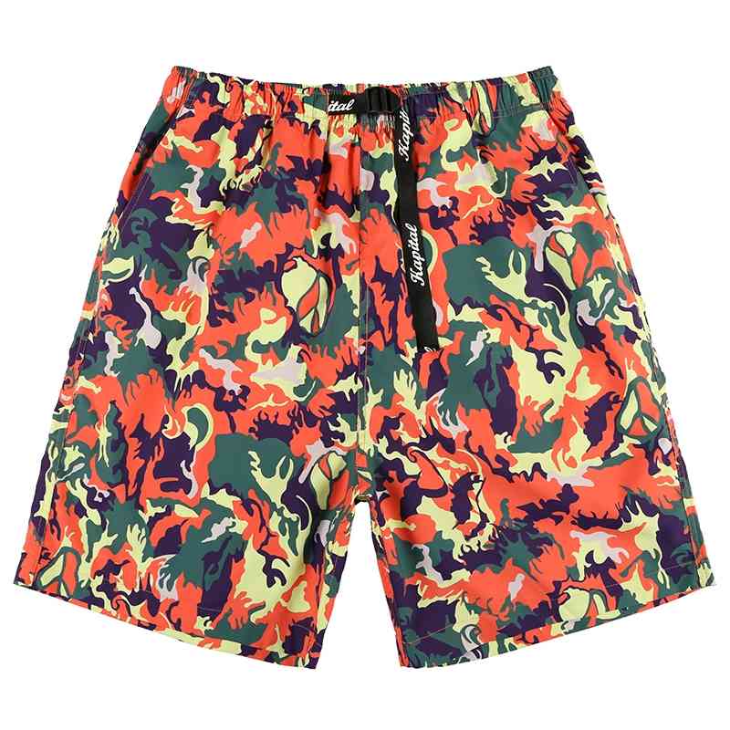 Men's Shorts Camouflage Japanese Retro Elastic Waist Summer for Men and Women Oversize Hip Hop Casual Five Point Pants RIRG