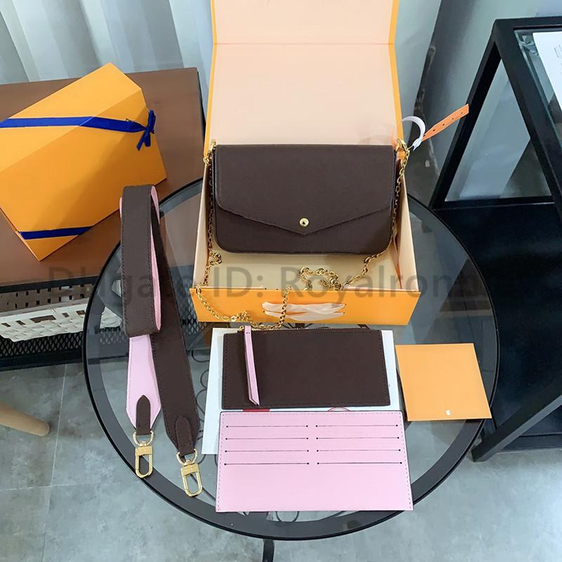 NEW Classic Women Bags Printing Flowers 3 in 1 Chain Bag Real Leather Wallet Card Crossbody Purse Shoulder Printed Messenger Wallets Han TbD
NEW Classic Women Bags Printing Flowers 3 in 1 Chain Bag Real Leather Wallet Card Crossbody Purse Shoulder Printed Messenger Wallets Han TbD