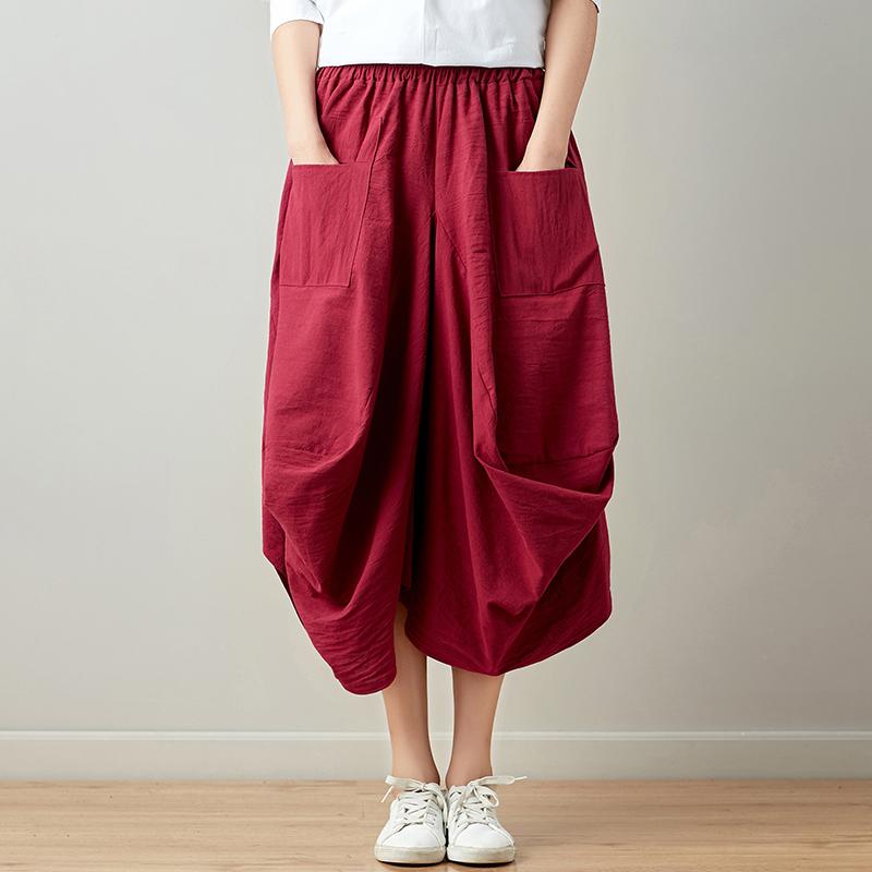 Skirts 2021 Cotton Linen Irregular Lantern Skirt Women Summer Loose Elastic Solid Pocket Thin Art Retro Female Faldas, Black
Skirts 2021 Cotton Linen Irregular Lantern Skirt Women Summer Loose Elastic Solid Pocket Thin Art Retro Female Faldas, Black