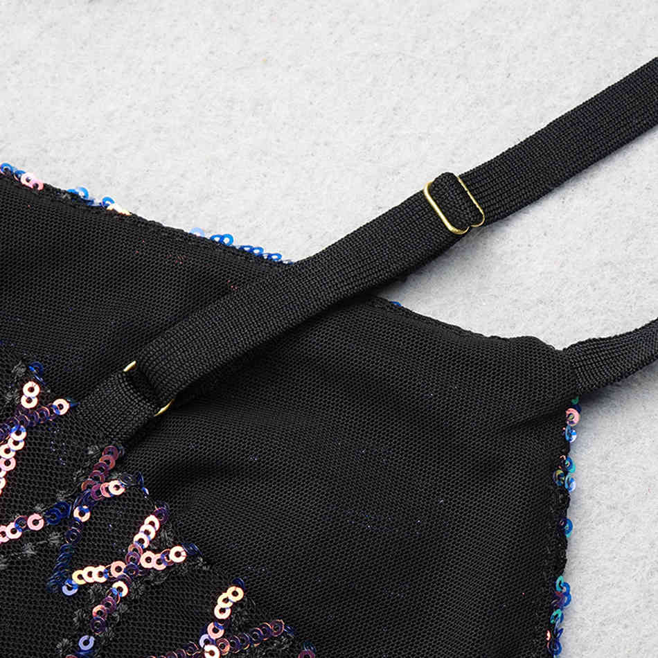 Free Summer Women Spaghetti Strap Black Feathers Dress Sexy V Neck Sequins Party Evening Celebrity Runway Dresses 210524