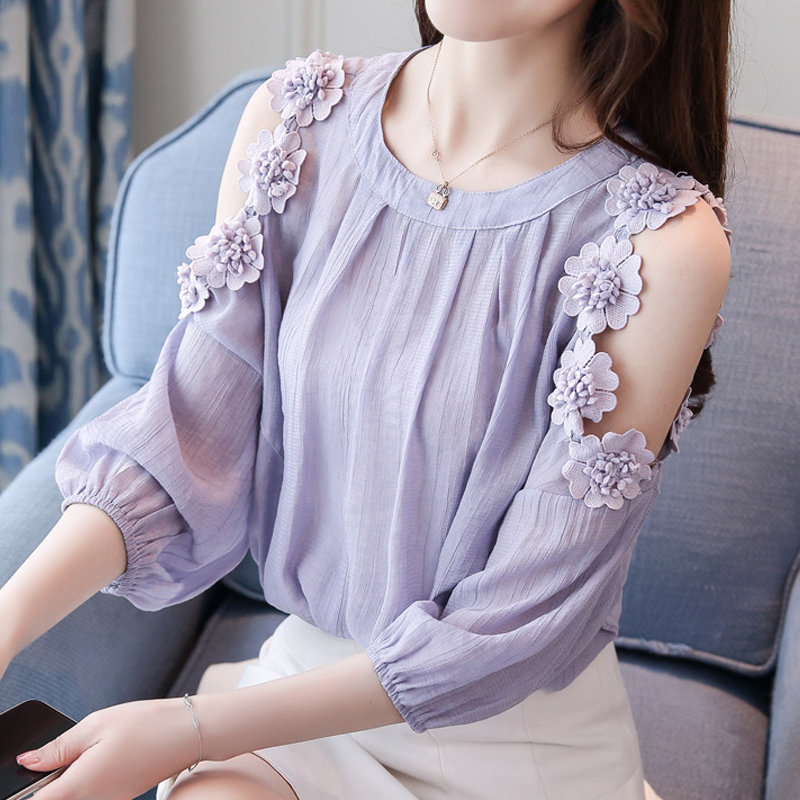 Design Women Shirts Off Shoulder Tops Flowers Patchwork Blouse Female Shirt Ladies Fashion Summer Lantern Sleeve Shirts, Beige
Design Women Shirts Off Shoulder Tops Flowers Patchwork Blouse Female Shirt Ladies Fashion Summer Lantern Sleeve Shirts, Beige