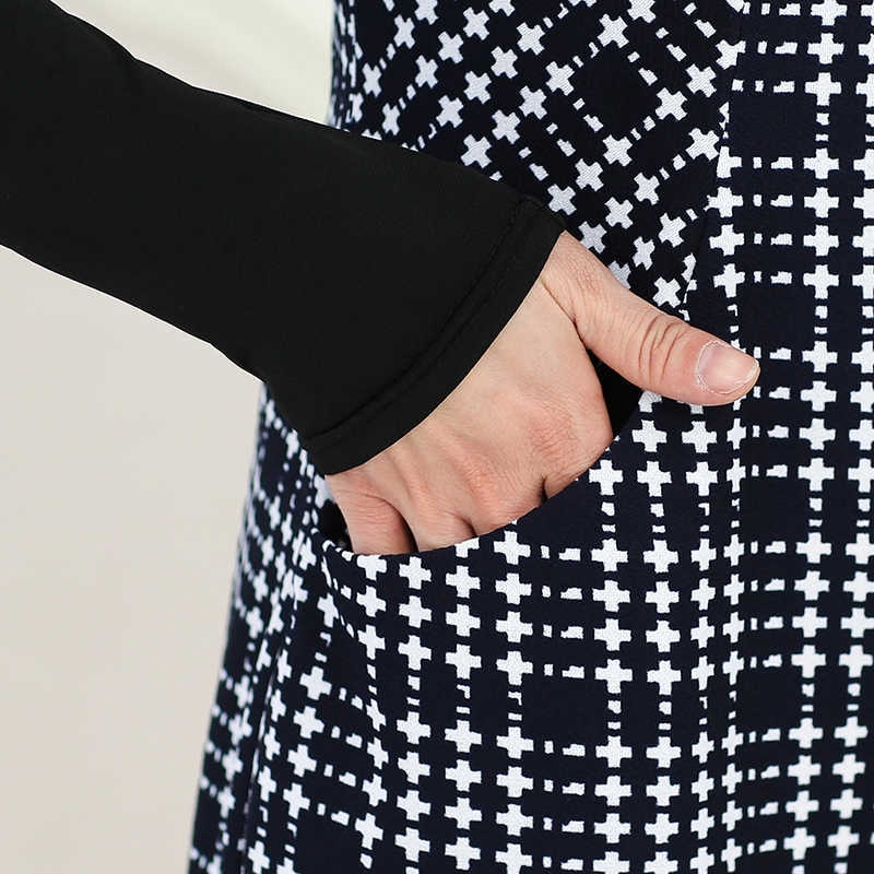 Autumn Spring Dres Vintage Plaided Printed Long Sleeve Slim Package Hip Sheath Black Plus Size XL-5XL 210609