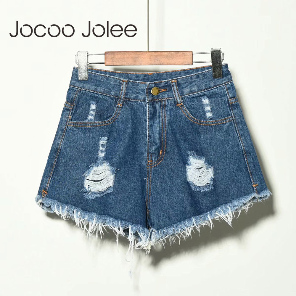 Jocoo Jolee Casual Hole Irregular Women Summer Cat Fringe Large Size Denim Shorts Solid Button High Waist Normcore Pants 210518, Light blue
Jocoo Jolee Casual Hole Irregular Women Summer Cat Fringe Large Size Denim Shorts Solid Button High Waist Normcore Pants 210518, Light blue