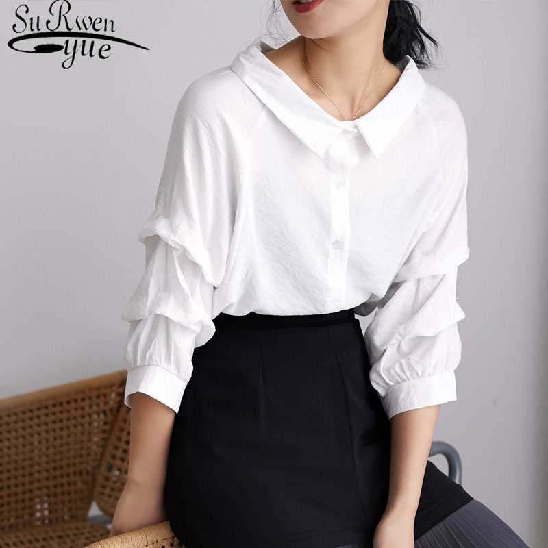 Sexy V-neck Women Blouse Blusas Mujer De Moda Fashion Summer Tops Solid White All-match Clothing 5258 50 210521, Ivory
Sexy V-neck Women Blouse Blusas Mujer De Moda Fashion Summer Tops Solid White All-match Clothing 5258 50 210521, Ivory