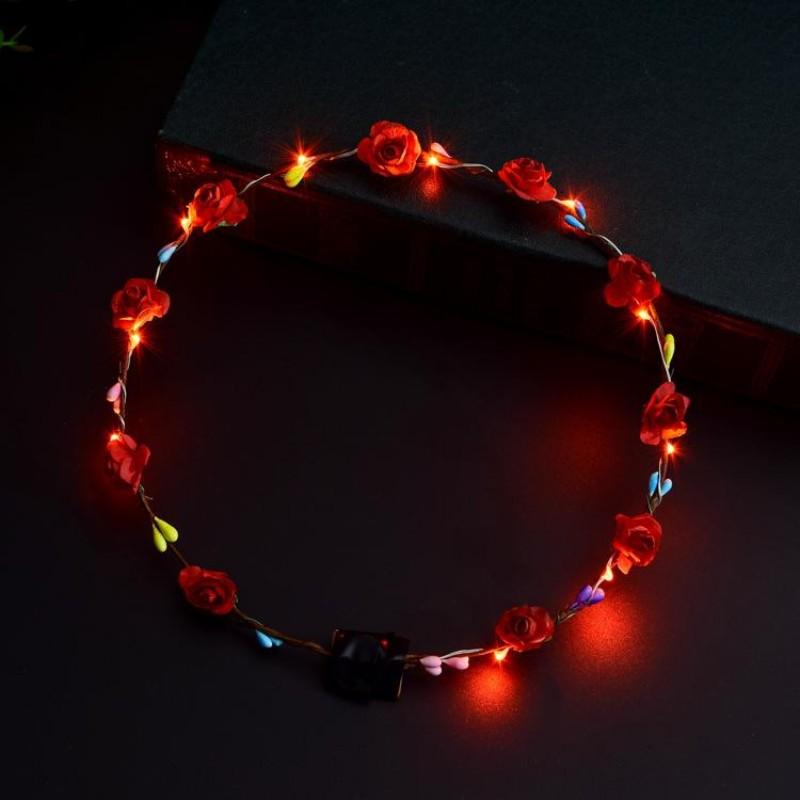 2021 LED Crown Wreath Headband Luminous 10 Led Flower Headpiece Headdress For Girls Women Wedding Free shipping