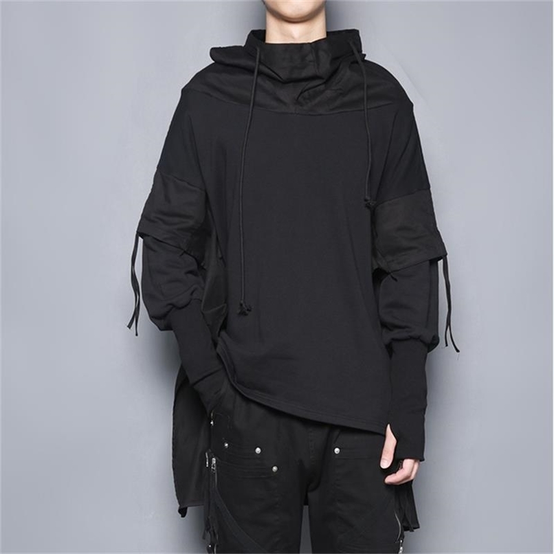 Dark personality deconstruction stitching Yamamoto style street national niche n hooded loose men's jacket 210813