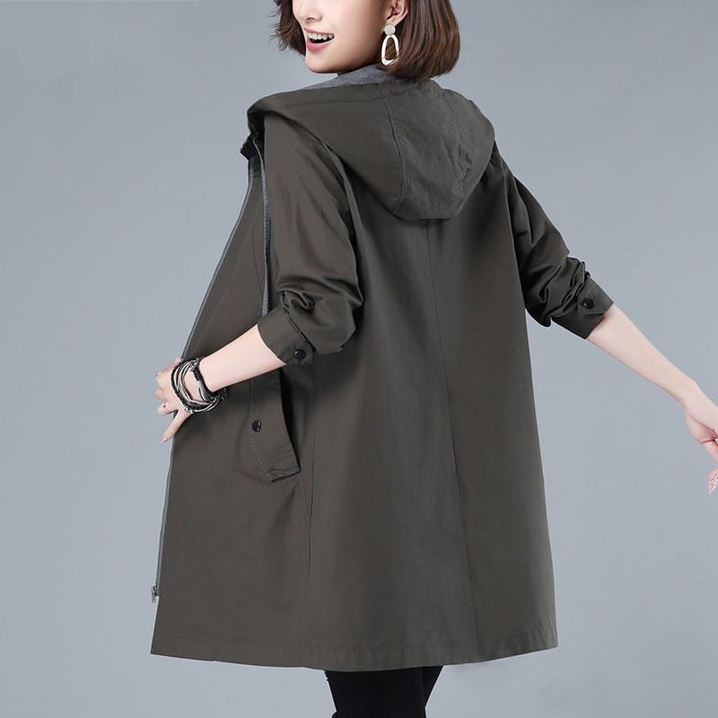 Spring Autumn Korean Hooded Women's Trench Coat Middle-aged Mother Loose Cotton Windbreaker Casual Lining Long Female Outwear Coats, Drill red
Spring Autumn Korean Hooded Women's Trench Coat Middle-aged Mother Loose Cotton Windbreaker Casual Lining Long Female Outwear Coats, Drill red