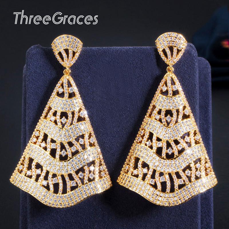 Dangle & Chandelier ThreeGraces Shiny Cubic Zirconia Big Long Hollow Drop African Gold Color Earrings For Women Wedding Dress Jewelry ER397, Silver
Dangle & Chandelier ThreeGraces Shiny Cubic Zirconia Big Long Hollow Drop African Gold Color Earrings For Women Wedding Dress Jewelry ER397, Silver