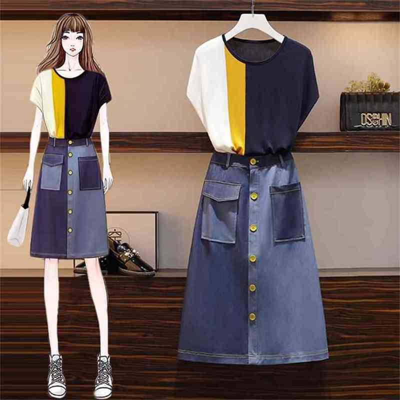 2 Pieces Sets For Women Summer Fall Color matching Thin Knitted Pullover Tops and Pocket Single-breasted Denim Skirt Suit 210602, Only skirt
2 Pieces Sets For Women Summer Fall Color matching Thin Knitted Pullover Tops and Pocket Single-breasted Denim Skirt Suit 210602, Only skirt