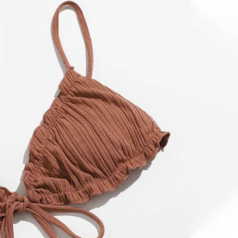 Para Praia Sexy Bikini Brazilian Swimsuit Women Bandage Swimwear Thong Set High Cut Bathing Suit Female Beachwear 210625