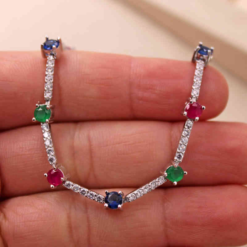 Jewelry Accessories Fashion Bracelets for Women Wedding Anniversary Birthday Gift Gold Color Red Green Zircon