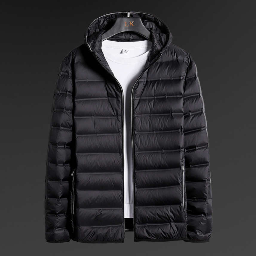 2021 new down men's hooded stand collar short large middle-aged lightweight thin et, Black
2021 new down men's hooded stand collar short large middle-aged lightweight thin et, Black